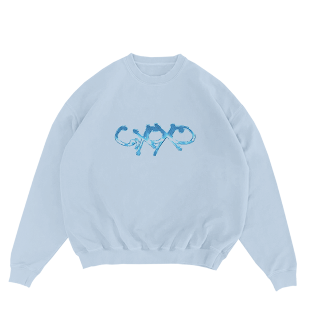 C,XOXO ICE BLUE CREWNECK