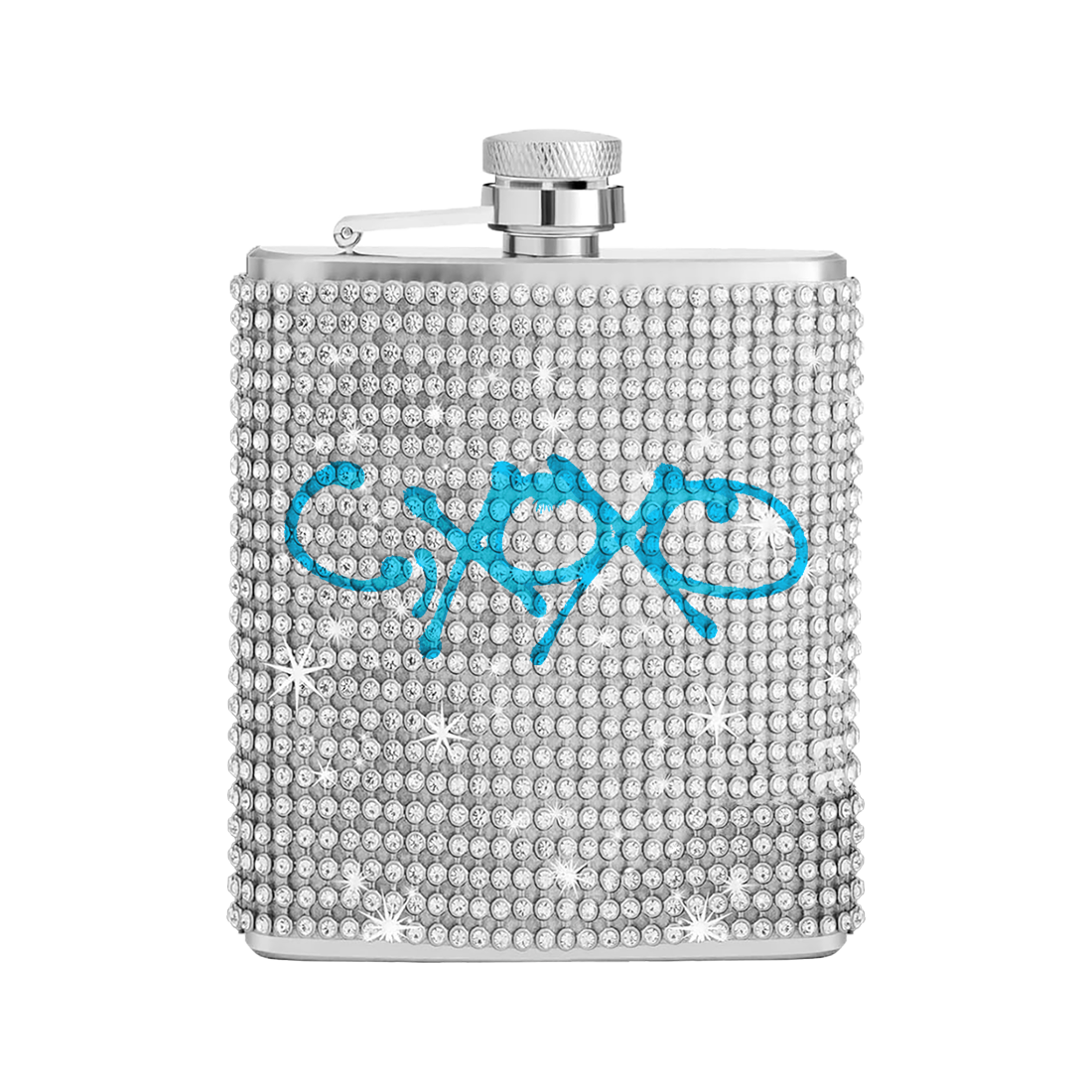 C,XOXO RHINESTONE FLASK