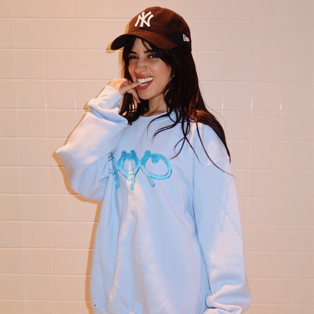 Camila in C,XOXO ICE BLUE CREWNECK